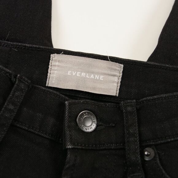 Everlane Authentic Stretch Black Mid Rise Skinny Black Jeans Womens Sz 25 Ankle - Picture 5 of 8